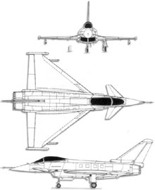 Plan 3 vues du Eurofighter EF-2000 Typhoon