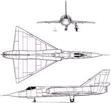 Plan 3 vues du Convair F-106 Delta Dart