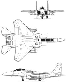 Plan 3 vues du McDonnell F-15E Strike Eagle