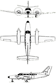 Plan 3 vues du Reims Aviation F406 Caravan II