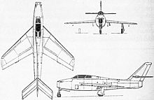 Plan 3 vues du Republic F-84F Thunderstreak