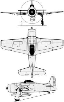 Plan 3 vues du Grumman F8F Bearcat