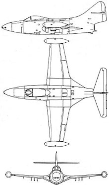 Plan 3 vues du Grumman F9F Panther