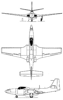 Plan 3 vues du McDonnell FH Phantom