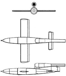 Plan 3 vues du Fieseler Fi 103  'V1'