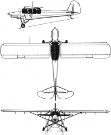 Plan 3 vues du Fieseler Fi 156 Storch