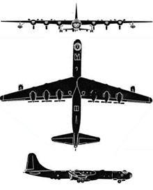Plan 3 vues du Convair GRB-36 « FICON » & Republic GRF-84