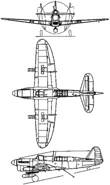 Plan 3 vues du Fairey  Firefly