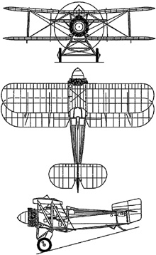 Plan 3 vues du Fairey  Flycatcher