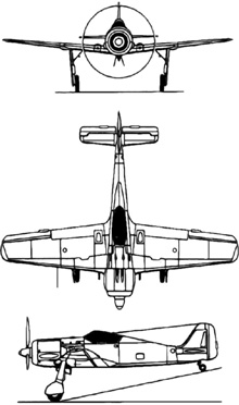Plan 3 vues du Focke-Wulf Fw 190