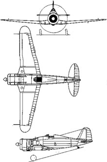 Plan 3 vues du Fiat G.50 Freccia