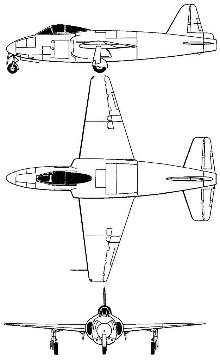 Plan 3 vues du Gloster GA.2 Ace