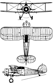 Plan 3 vues du Gloster SS.37 Gladiator