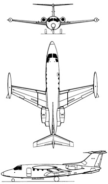 Plan 3 vues du MBB HFB-320 Hansa Jet 