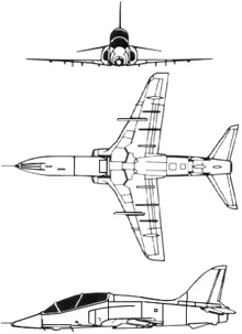 Plan 3 vues du BAe  Hawk