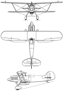 Plan 3 vues du Heinkel He 51