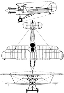 Plan 3 vues du Hawker  Hector