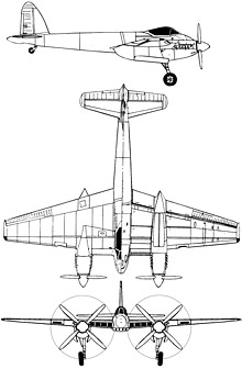 Plan 3 vues du De Havilland D.H.103 Hornet / Sea Hornet