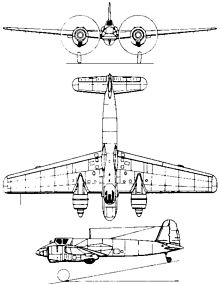 Plan 3 vues du Henschel Hs 129