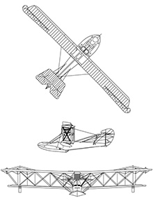 Plan 3 vues du Curtiss HS-2L