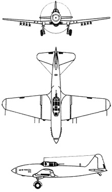 Plan 3 vues du Ilyushin Il-10 ‘Beast’