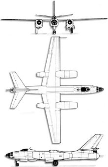 Plan 3 vues du Ilyushin Il-28  'Beagle'