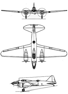 Plan 3 vues du Ilyushin DB-3/Il-4  ‘Bob’