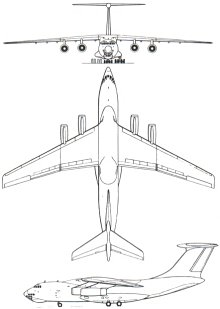 Plan 3 vues du Ilyushin Il-76  'Candid'