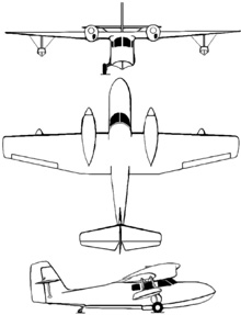 Plan 3 vues du Grumman J4F Widgeon