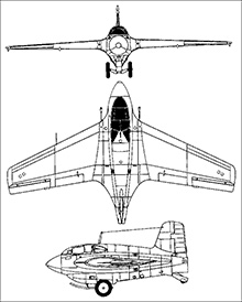 Plan 3 vues du Mitsubishi J8M / Ki-200 Shusui