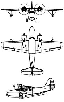 Plan 3 vues du Grumman JRF/OA-9 Goose