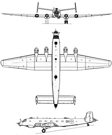 Plan 3 vues du Junkers Ju 290