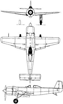 Plan 3 vues du Nakajima Ki.115 Tsurugi