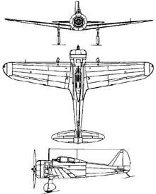 Plan 3 vues du Nakajima Ki-27 Nate ‘Clint’