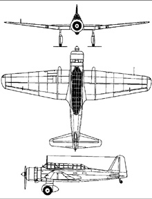 Plan 3 vues du Mitsubishi Ki-30  'Ann'