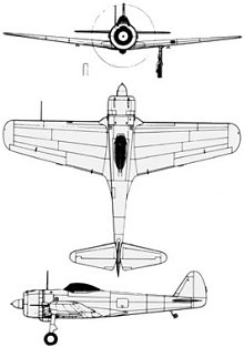 Plan 3 vues du Nakajima Ki-43 Hayabusa ‘Oscar’