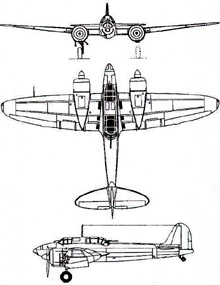 Plan 3 vues du Kawasaki Ki-45 Toryu 'Nick'