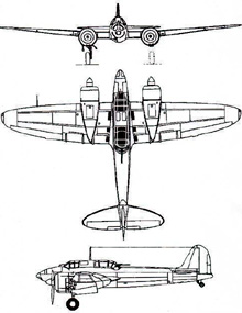 Plan 3 vues du Kawasaki Ki-45 Toryu ‘Nick’