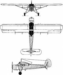 Plan 3 vues du Kokusai Ki-76 « Stella »