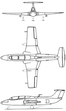 Plan 3 vues du Aero L-29 Delphin