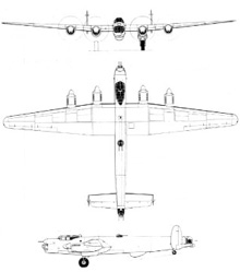 Plan 3 vues du Avro Lincoln