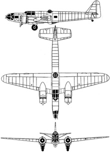 Plan 3 vues du Bloch MB.131