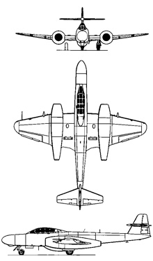 Plan 3 vues du Armstrong-Whitworth Meteor NF