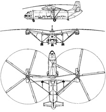 Plan 3 vues du Mil Mi-12  ‘Homer’