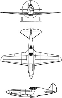 Plan 3 vues du Mikoyan-Gurevich MiG-1/3