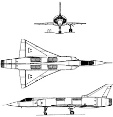Plan 3 vues du Dassault  Mirage III V / Balzac V