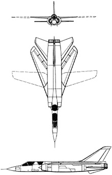 Plan 3 vues du Dassault Aviation Mirage G/G-4/G-8