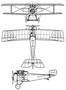 Plan 3 vues du Nieuport Nie.17 Super Bébé