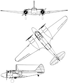 Plan 3 vues du Airspeed AS.10 Oxford