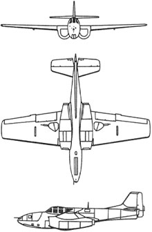 Plan 3 vues du Bell P-59 Airacomet